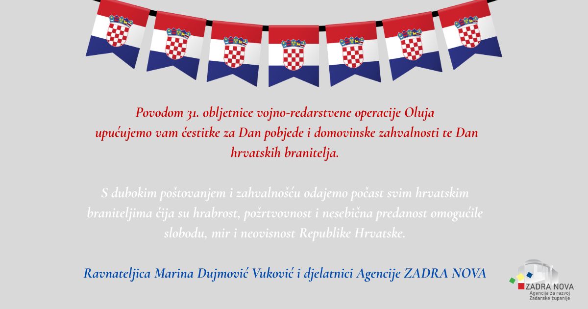Čestitamo Dan pobjede i domovinske zahvalnosti te Dan hrvatskih branitelja
